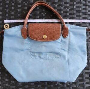 Longchamp 6" tall small mini bag w damage for project blue brown